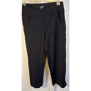 Promover Pants Women XL Black Wide Leg Stretch Yoga Pockets Pull On Athleisure
